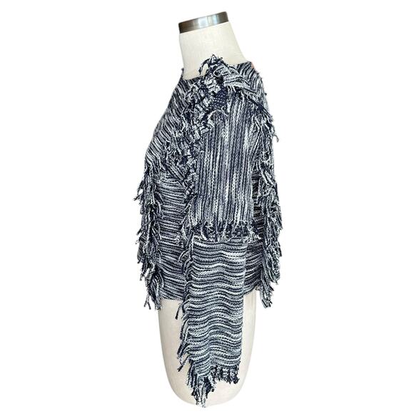 MISA LOS ANGELES Karine Blue Fringe Pullover Sweater Women's Size XS Navy Chic - Picture 2 of 6